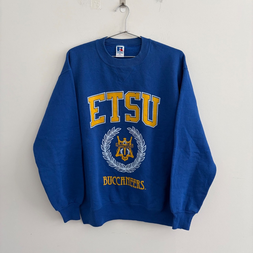 Vintage Russell Athletic ETSU Buccaneers Sweatshirt Blue XL Made in USA